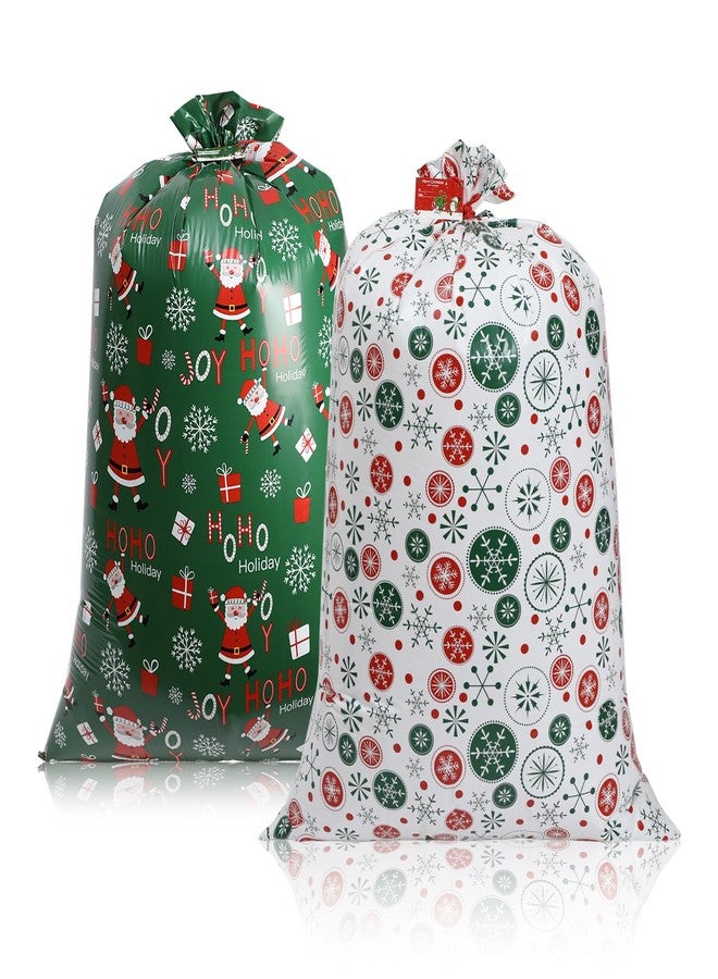 gepas 36 * 56 inch Extra Large Over Size Jumbo Gift Bags 2 CT Christmas Gift Bags Giant Santa Bag for for Huge Gifts Big Gift Sack Set - Image 1
